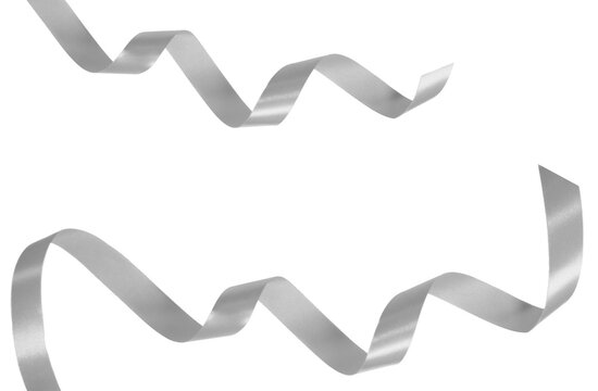 PNG image of silver ribbons on transparent background