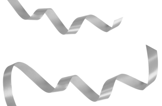 PNG image of silver ribbons on transparent background