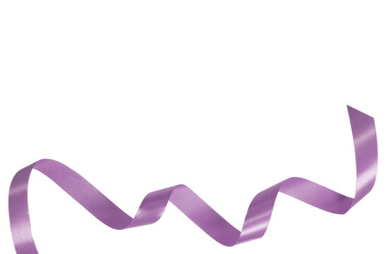 purple ribbon on transparent background, PNG image.