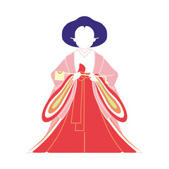 ひな人形　三人官女　長柄銚子を持つ官女