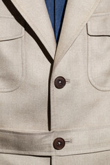 Detail of closeup of suit button.