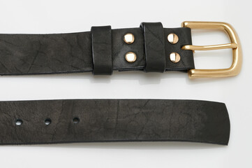 Black matte leather belt