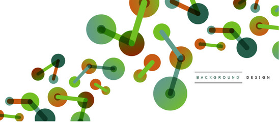 Abstract background. Round dots connected by lines. Trendy techno business template for wallpaper, banner, background or landing