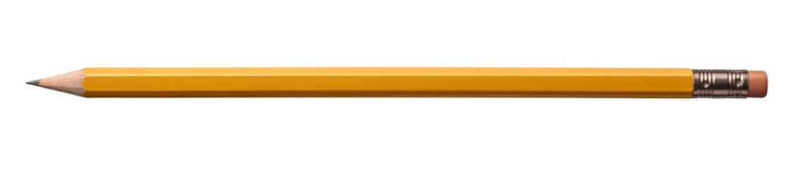 消しゴム付きの黄色い鉛筆