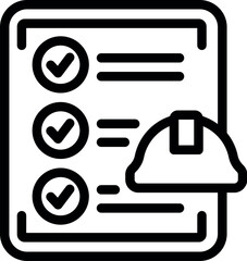 Fototapeta premium Engineer factory to do list icon outline vector. Work machine. Process machinery