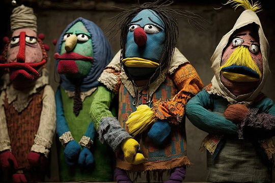 Technicolor Painted Puppets
