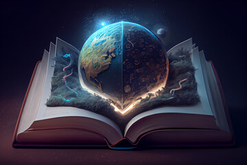 cartoon child reading a book on the bed World Book Day loves to read