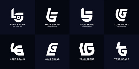 Collection letter LG or GL monogram logo design