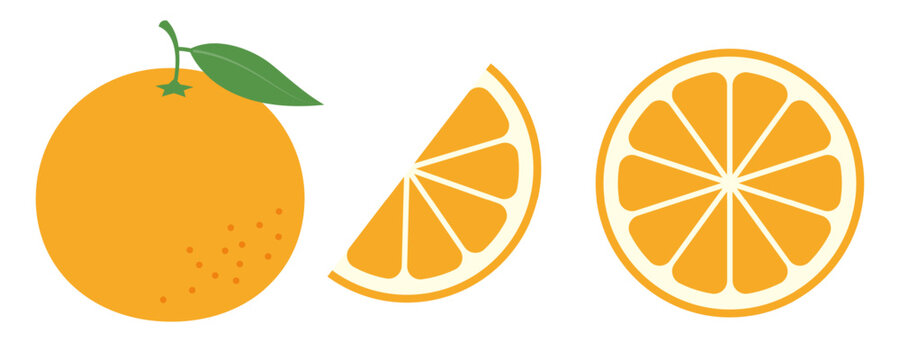 a set of orange fruit vector illustrations for banners, cards, flyers, social media wallpapers, etc.