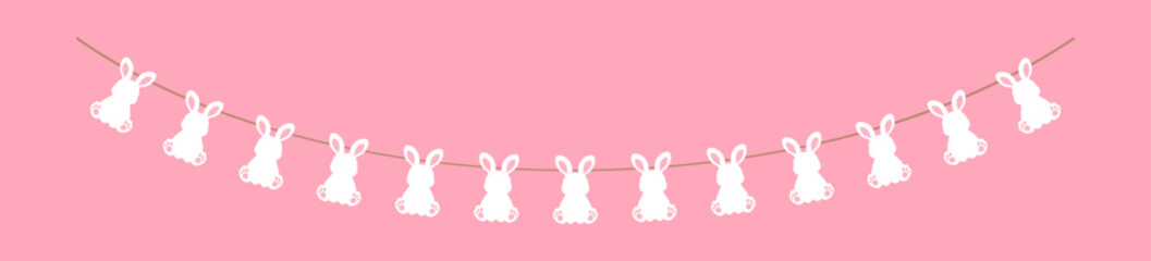 Cute Easter rabbit bunting clipart