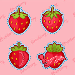 set of cute cartoon mango sticker