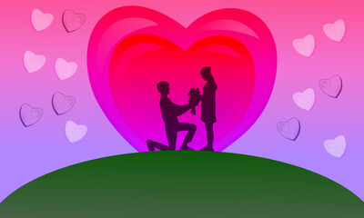 illustration design about love and affection. valentine design for greeting card, banner, flyer, wallpaper, cover. editable vector