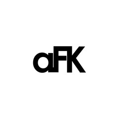 afk lettering initial monogram logo design