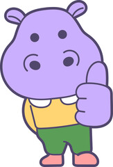 Cute Hippo Sticker Emoji