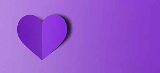 purple paper cut heart shape valentines day festival.