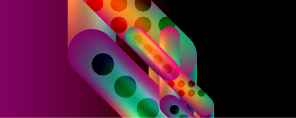 Round shapes and lines with fluid gradients abstract background. Vector illustration for wallpaper, banner, background, leaflet, catalog, cover, flyer