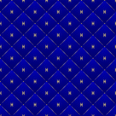 Pisces Zodiac Symbol, Golden Luxury Seamless Velvet Lattice Pattern Geometric Backdrop Background, Air Element Fabric Textile Diamond Tile Texture.