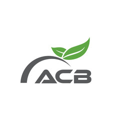 ACB letter nature logo design on white background. ACB creative initials letter leaf logo concept. ACB letter design.
