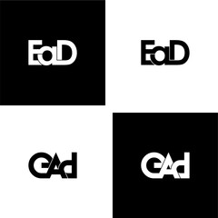 ead lettering initial monogram logo design set