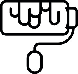 Painter roll icon outline vector. Art studio. Brush craft