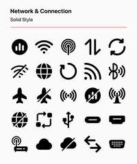 A set of customizable network and connection icons. Perfect for app and web interfaces, graphic design, and other projects