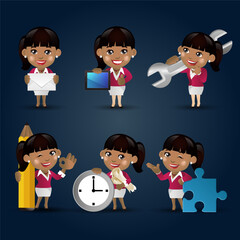 People Set - Business - African businesswoman set