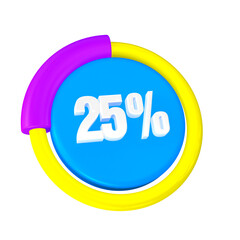  Percentage Progress 3D Icon