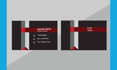 Double sided business card design .Personal visiting card with company logo.
