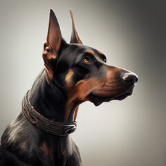 portrait of a dobermann dog generated by ai