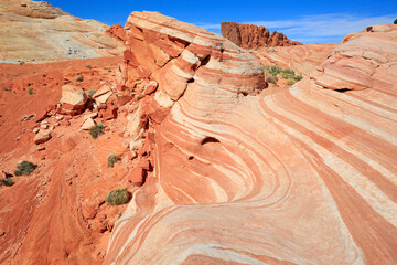 Fire Wave and Gibraltar Rock - Valley of Fire State Park, Nevada