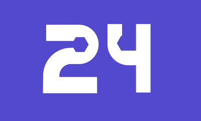 Number Blue Tech Modern Hexagon Logo
