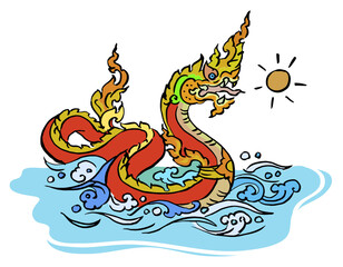 red dragon on white vector for card illustration decoration