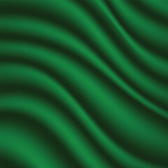 Obraz premium Abstract background of green fabric texture. Wallpaper luxury by soft curve of canvas and wave. Illustration background of green cloth and satin.