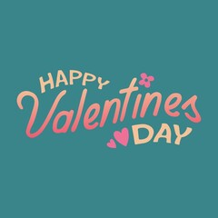 Happy Valentine's Day Typography design on abstract background.