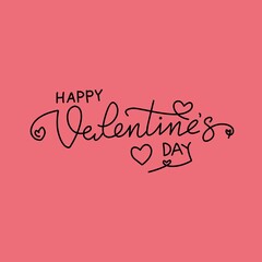 Creative, Clean, Simple Happy Valentine's Day Lettering Typography design 
