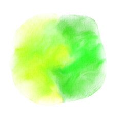 Yellow Green Abstract Watercolor Design Element Isolated