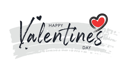 Happy Valentines Day typography Vector poster with handwritten calligraphy text