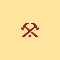 Repair Home Logo Design Hammer Logo Symbol