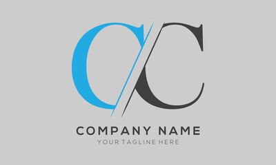 CC letter logo design template elements. CC letter vector logo.