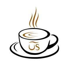 Cool and attractive warm coffee drink vector logo design