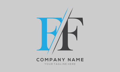 FF letter logo design template elements. FF letter vector logo.