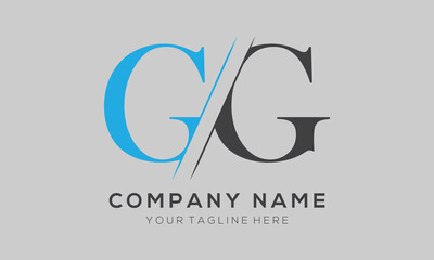 GG letter logo design template elements. GG letter vector logo.