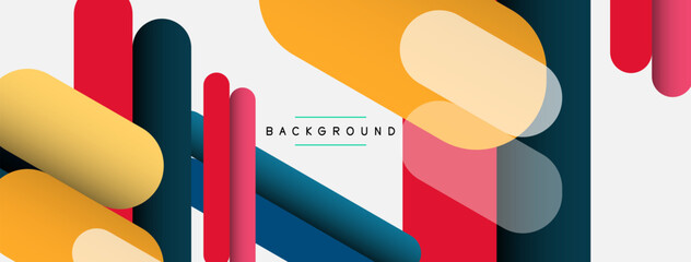 Abstract background. Round shapes, lines compositions on grey backdrop. Vector illustration for wallpaper banner background or landing page