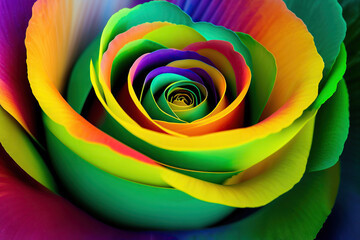 Captivating Multi-Colored Flower Bloom Generative AI Art Illustration