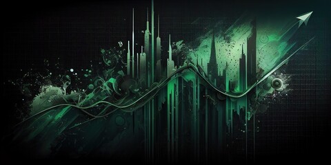 Gain, green arrow, chart, investment, stock exchange, stocks, money, growth planning charts, opportunity, business challenge and strategy, profit target, generated by ai
