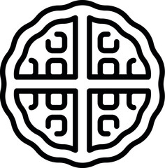 Cake waffle icon outline vector. Belgian wafer. Pastry bakery