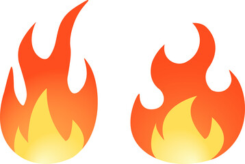 Fire flames isolated on transparent background png file