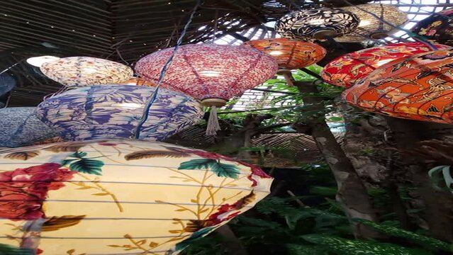 Lampion vertical decoration at Dusun Semilir 