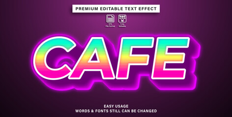 editable text effect cafe