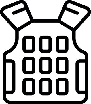 Bulletproof vest icon outline vector. Police kevlar. Tactical armor